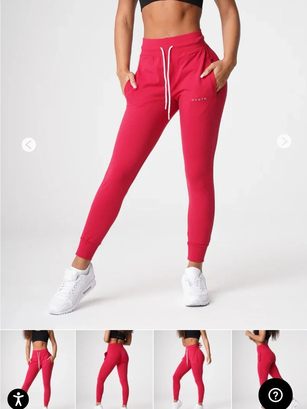 NVGTN Red Jogger Pants with White Drawstring-